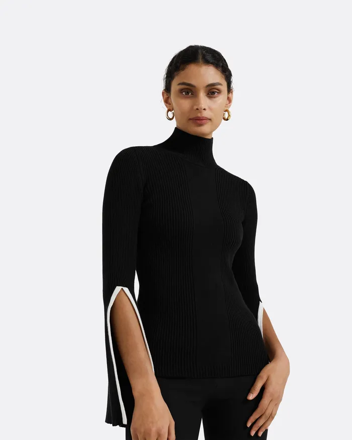 Women Tops Safiyaa Cherine Monochrome Knit Black