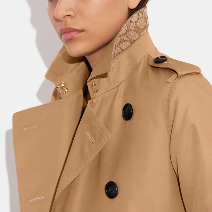 Women Trench Khaki Coach Jackets and Outerwear