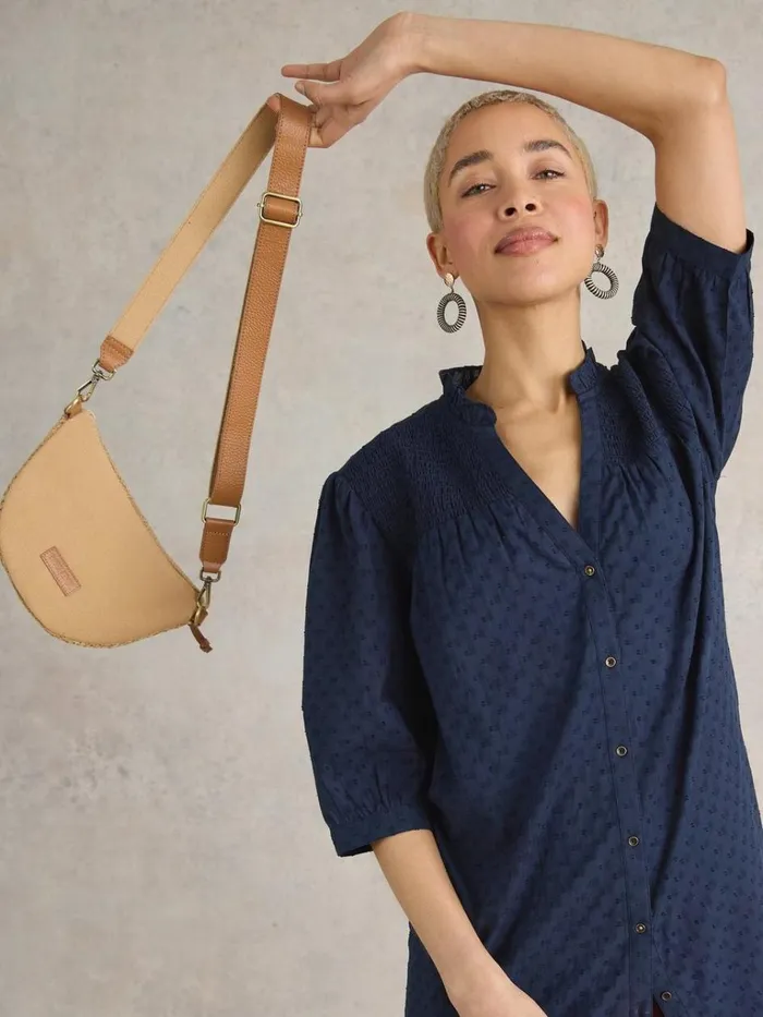 Women TUNICS White Stuff Deeba Cotton Tunic Dark Navy
