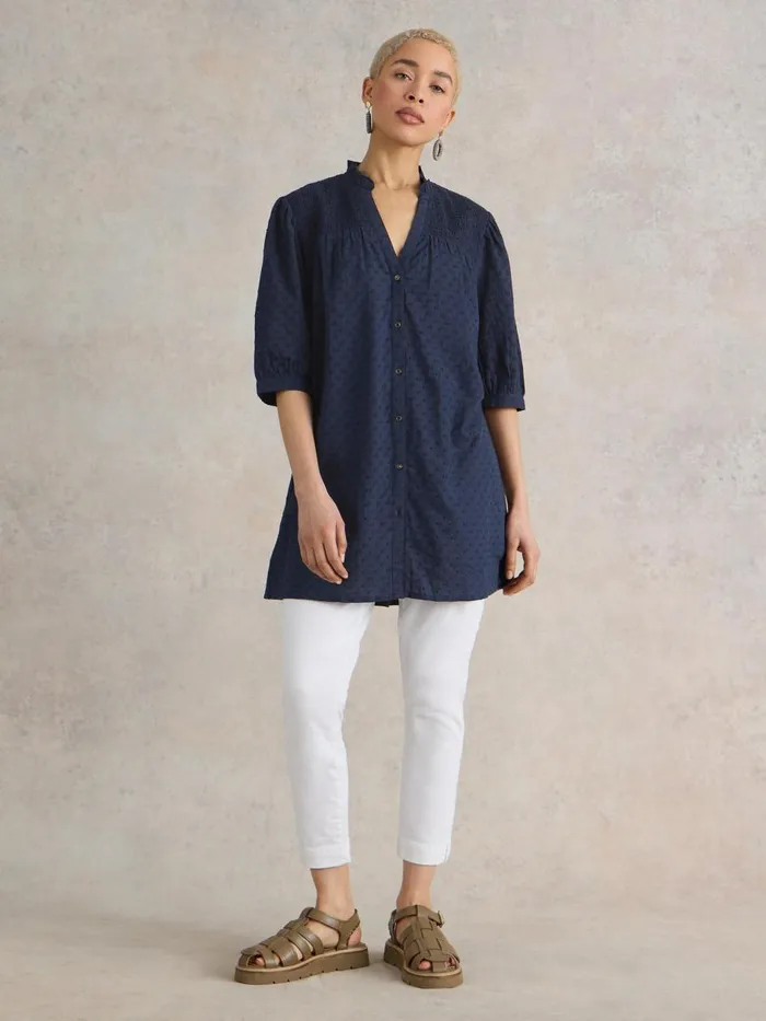 Women TUNICS White Stuff Deeba Cotton Tunic Dark Navy Women TUNICS White Stuff Deeba Cotton Tunic Dark Navy
