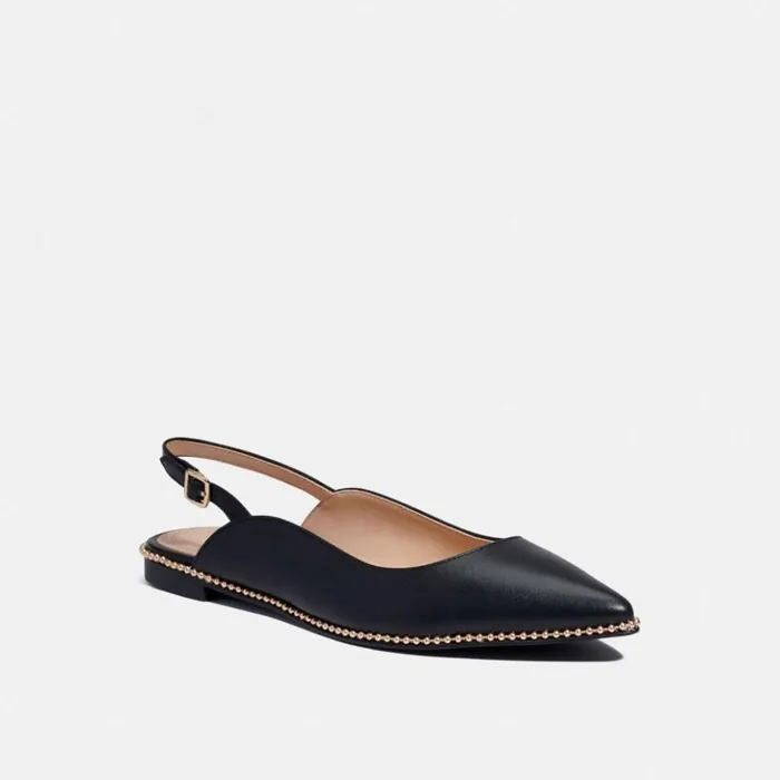 Women Vae Skimmer Black Coach Flats and Loafers