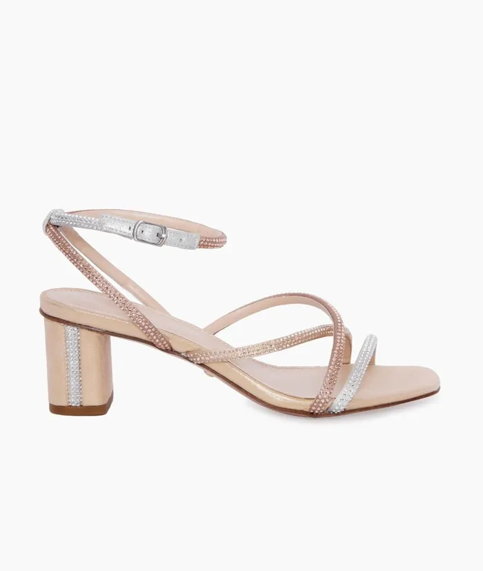 Women Viena 2 Block Heel 8211 Shimmer Gold Pelle Moda Low Heels