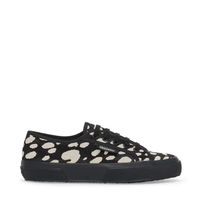 Women Woman 2750 DK DALMATIAN CALF HAIR Low Cut BLACKBEIGE Superga Low Cut