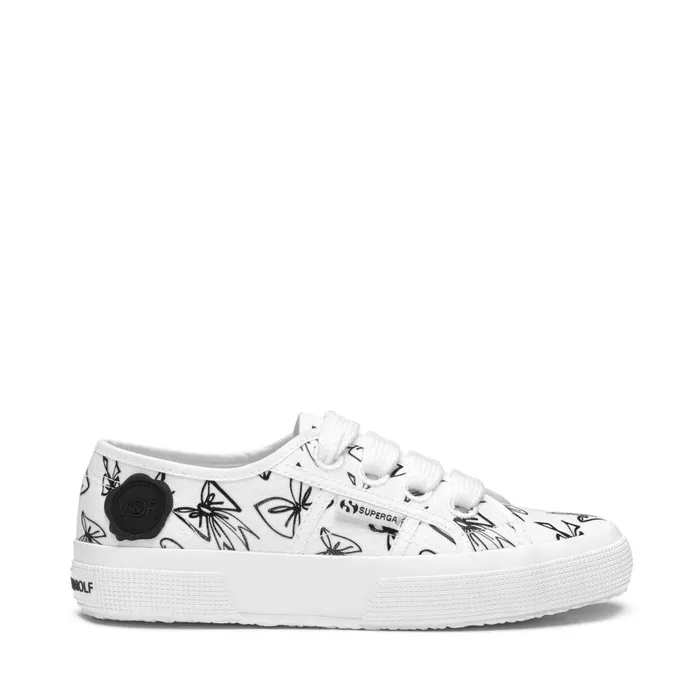 Women Woman 2750 PRINT BOW Low Cut WHITEBLACK Superga Low Cut