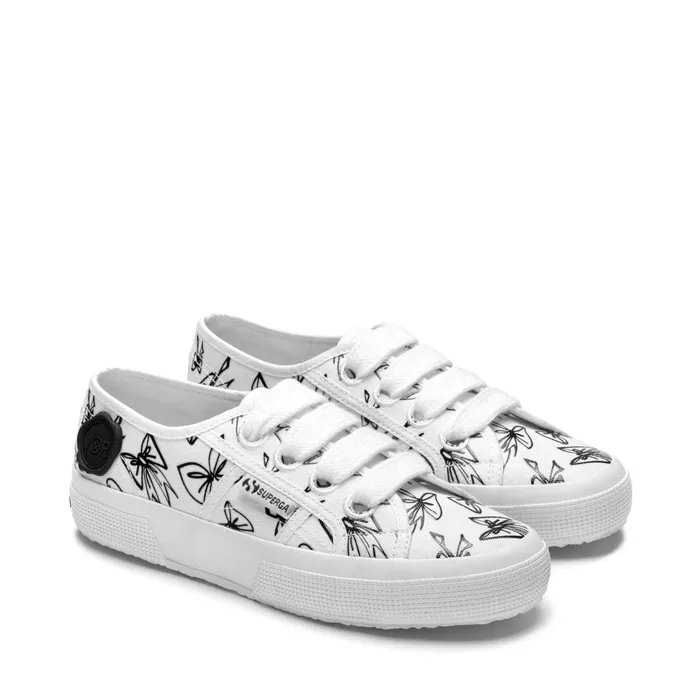 Women Woman 2750 PRINT BOW Low Cut WHITEBLACK Superga Low Cut