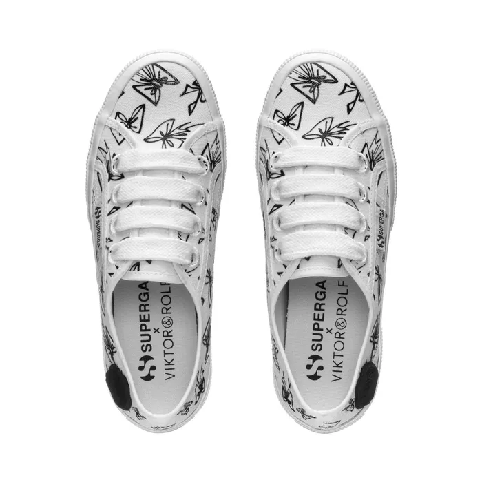 Women Woman 2750 PRINT BOW Low Cut WHITEBLACK Superga Low Cut