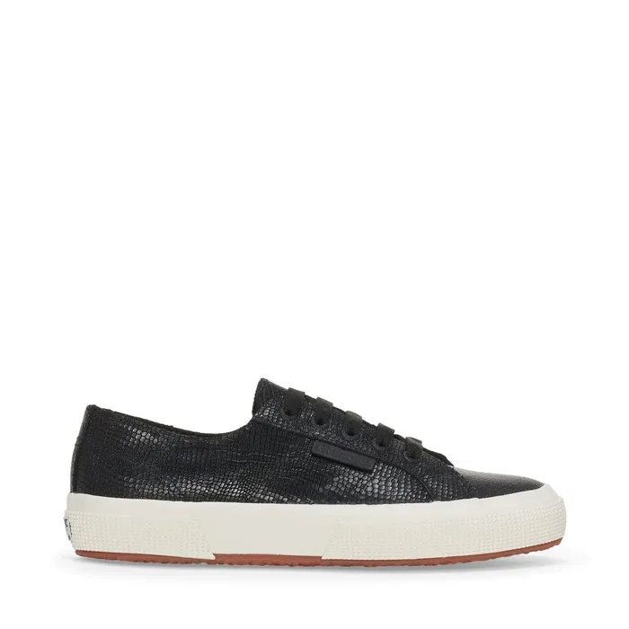 Women Woman 2750 SNAKE LEATHER Low Cut BLACKFAVORIO Superga Low Cut