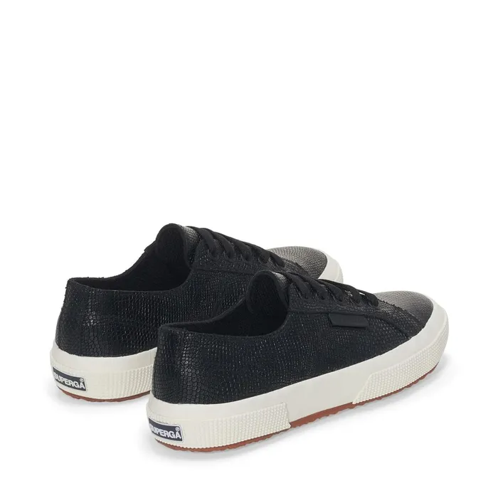 Women Woman 2750 SNAKE LEATHER Low Cut BLACKFAVORIO Superga Low Cut
