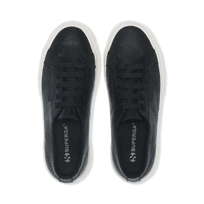 Women Woman 2750 SNAKE LEATHER Low Cut BLACKFAVORIO Superga Low Cut
