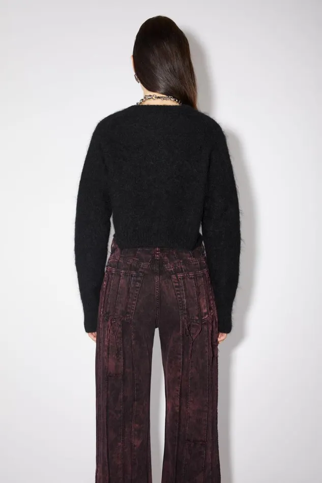 Women Wool Mohair Cardigan Black Acne Studios Knitwear