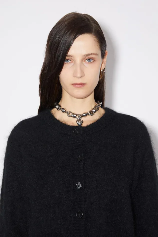 Women Wool Mohair Cardigan Black Acne Studios Knitwear