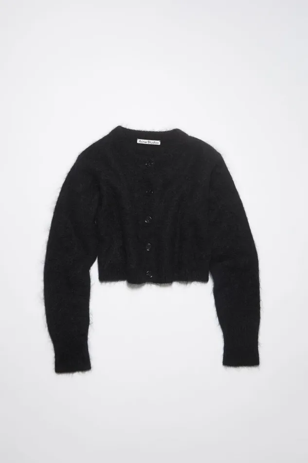 Women Wool Mohair Cardigan Black Acne Studios Knitwear
