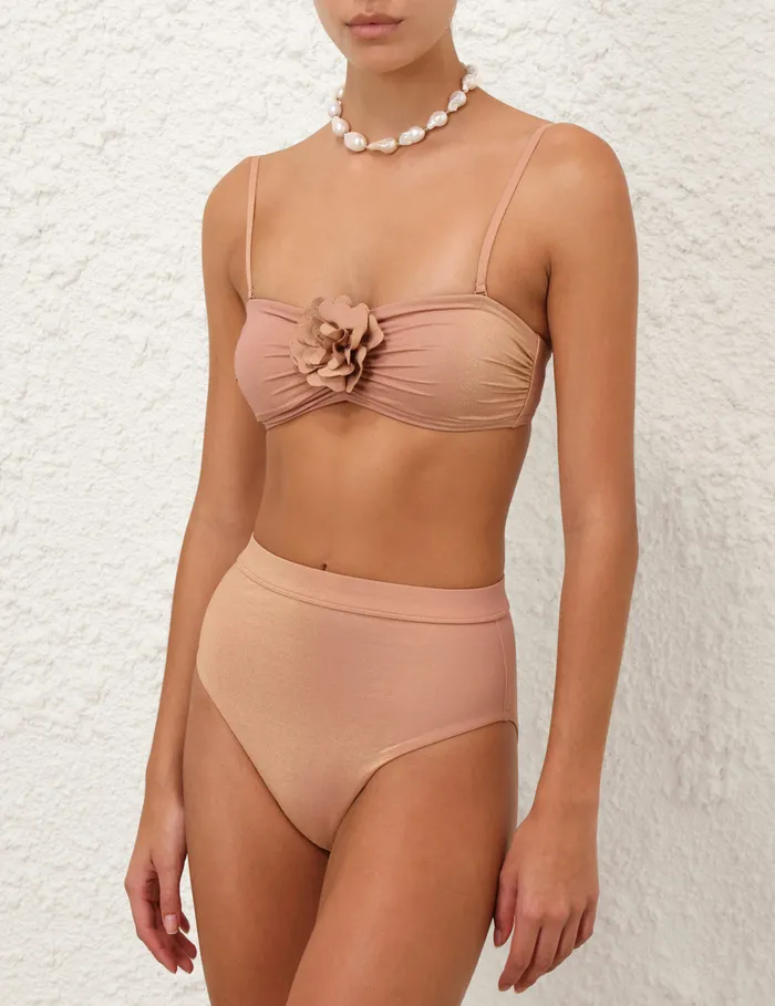 Women Zimmermann Bikinis Everley Metallic Bikini Top Rose