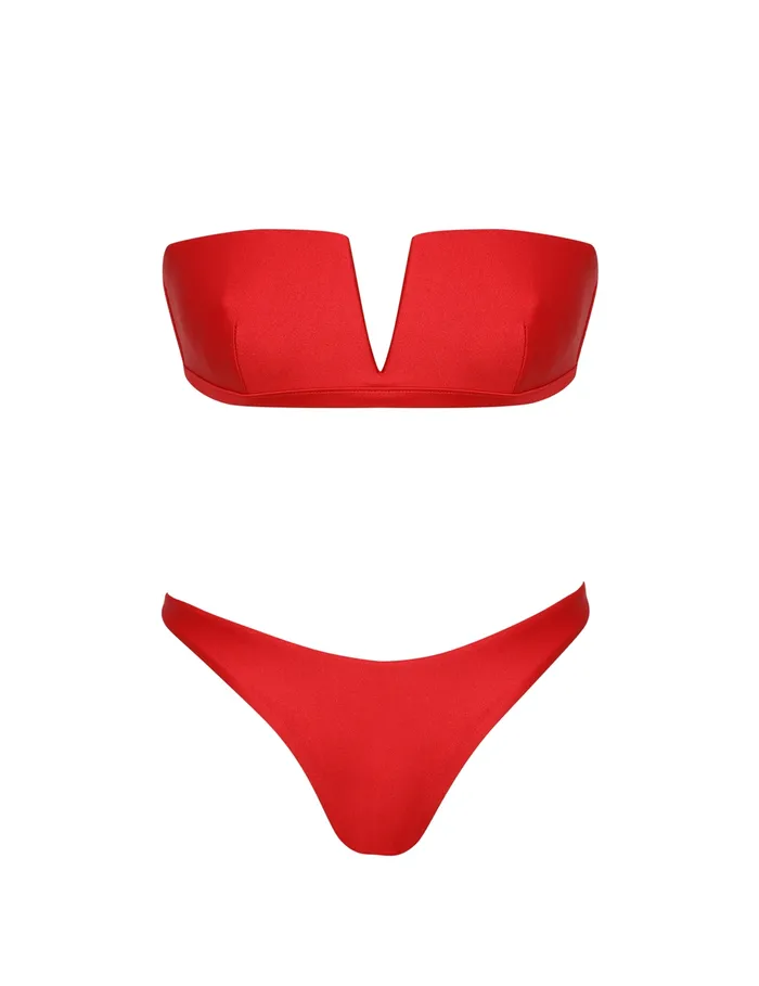 Women Zimmermann Bikinis Everley V Wire Bandeau Bikini Red