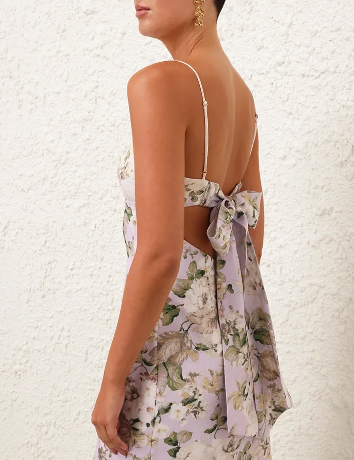 Women Zimmermann Clothing Acacia Scallop Midi Dress Lilac Floral