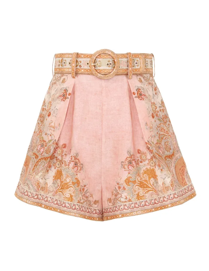 Women Zimmermann Clothing Acacia Tuck Short Creampink Multi