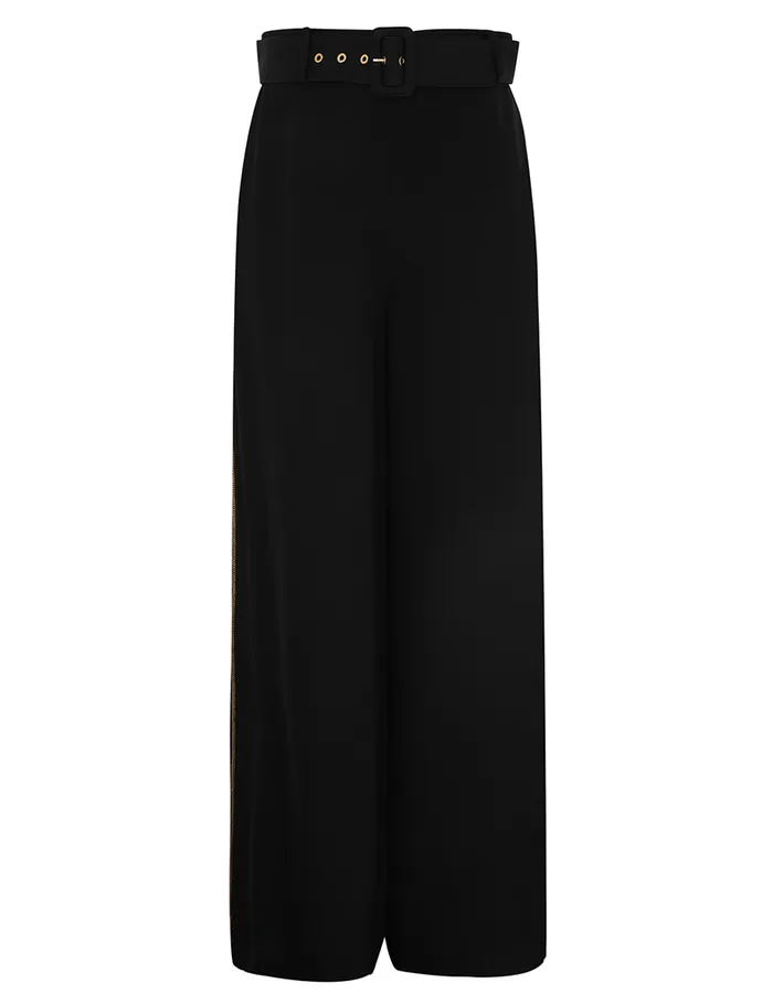 Women Zimmermann Clothing Belted Chain Pant Black