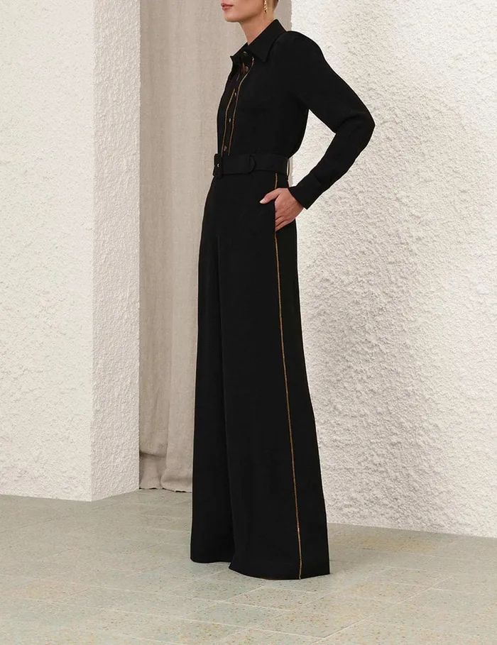 Women Zimmermann Clothing Belted Chain Pant Black