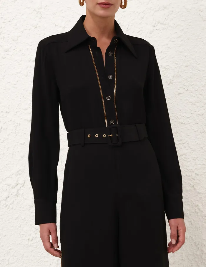 Women Zimmermann Clothing Chain Blouse Black