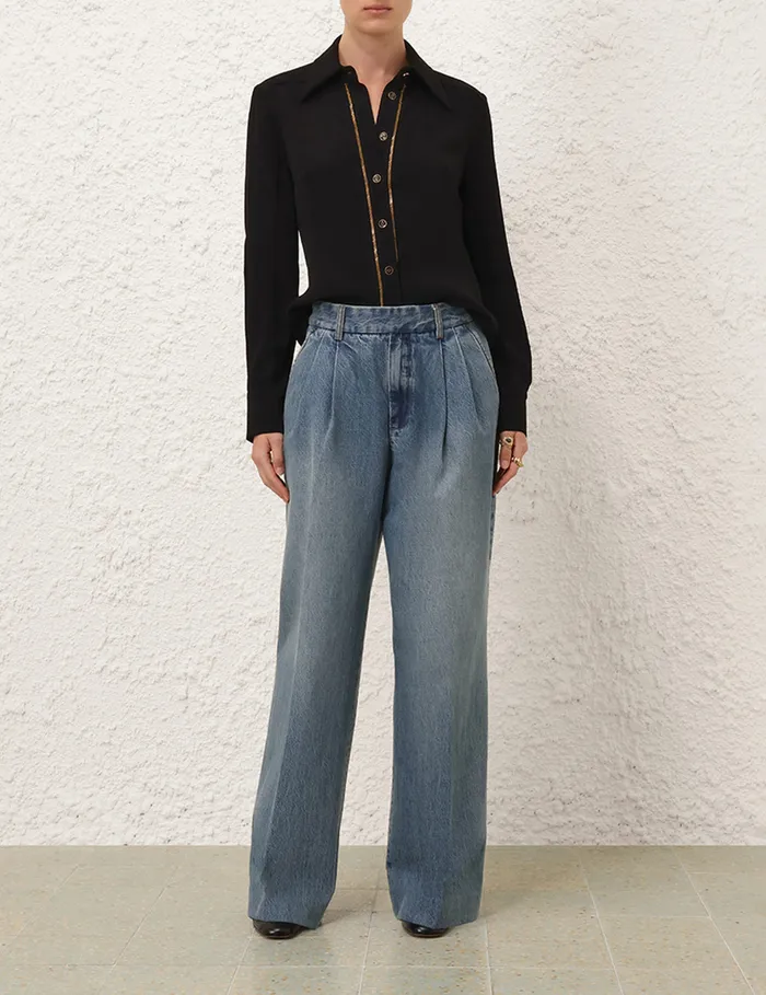 Women Zimmermann Clothing Chain Blouse Black