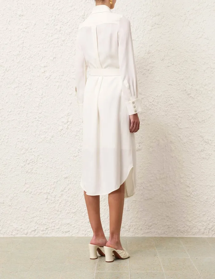 Women Zimmermann Clothing Chain Midi Dress Cream