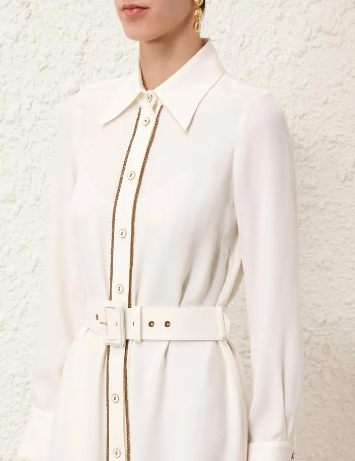 Women Zimmermann Clothing Chain Midi Dress Cream