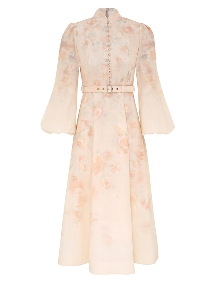 Women Zimmermann Clothing Crush Buttoned Midi Dress Ciara Floral