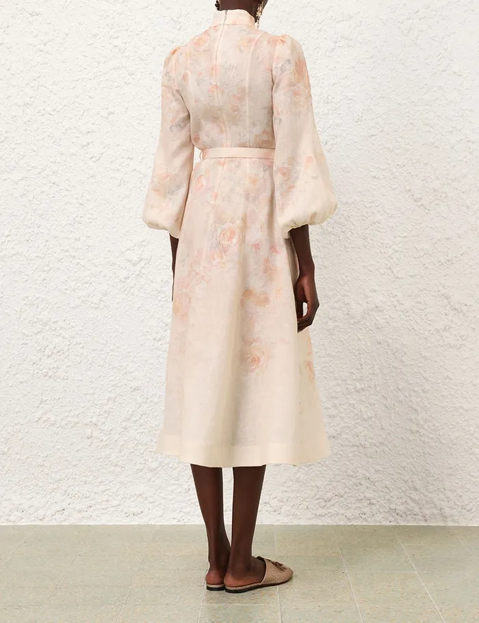 Women Zimmermann Clothing Crush Buttoned Midi Dress Ciara Floral