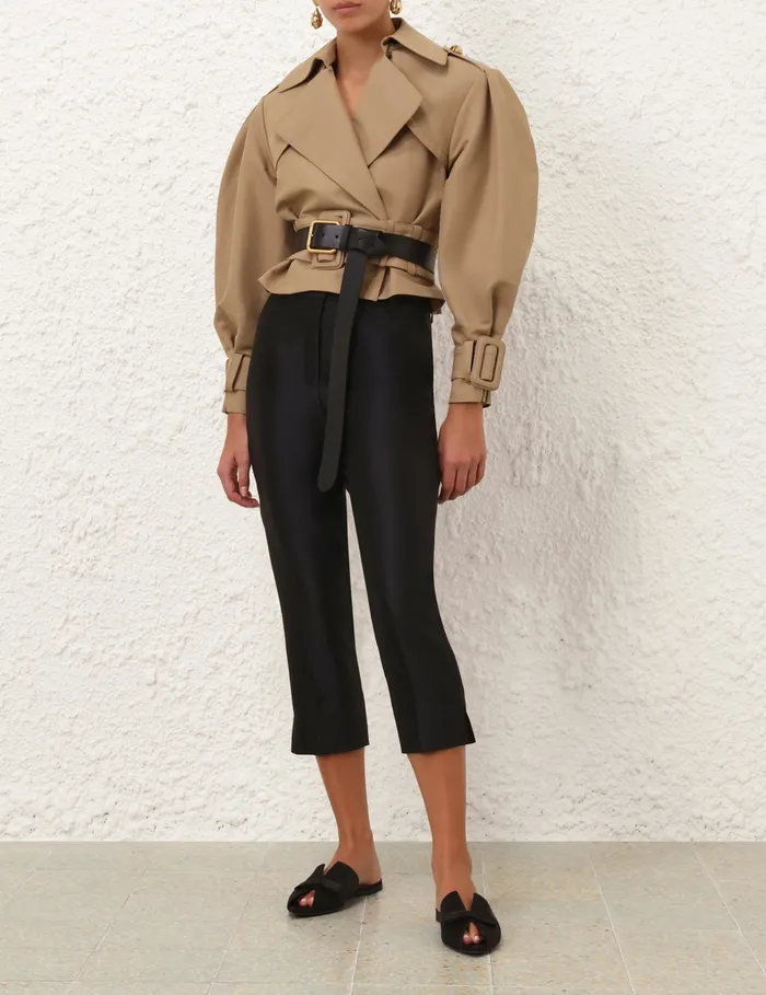 Women Zimmermann Clothing Crush Cropped Slim Pant Black