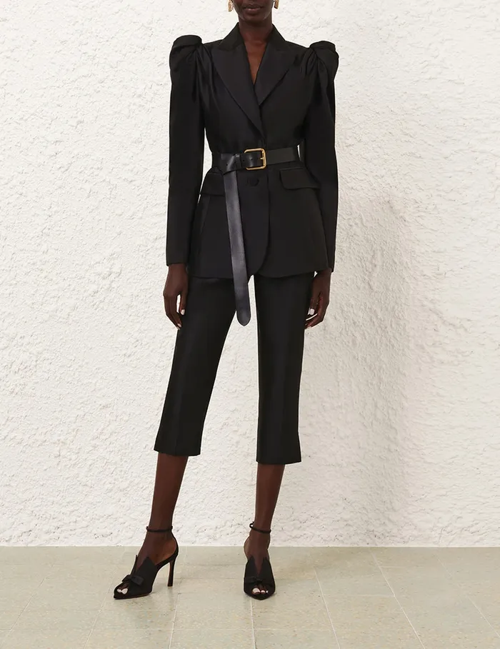 Women Zimmermann Clothing Crush Cropped Slim Pant Black