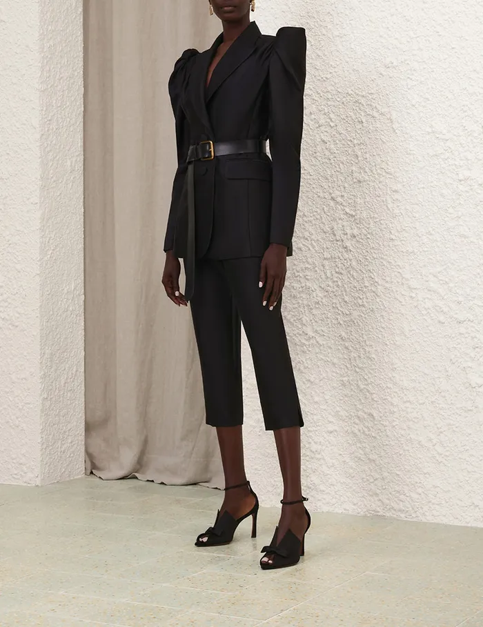 Women Zimmermann Clothing Crush Cropped Slim Pant Black