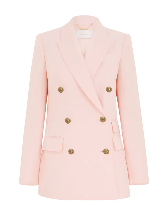 Women Zimmermann Clothing Crush Double Breasted Jacket Pink