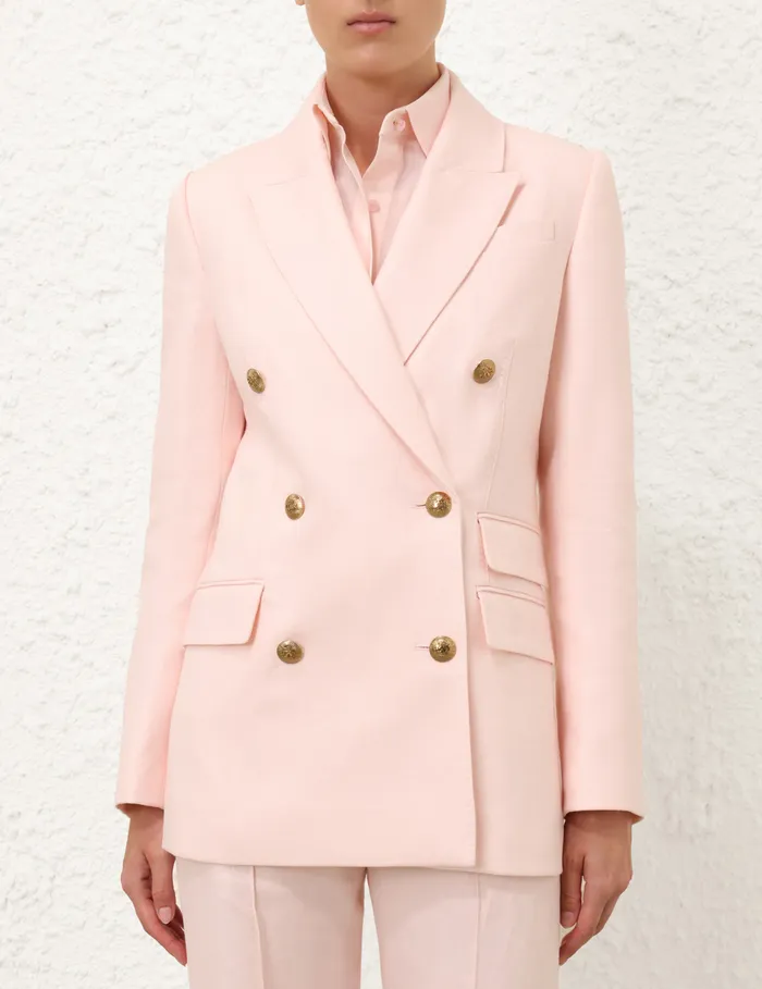 Women Zimmermann Clothing Crush Double Breasted Jacket Pink