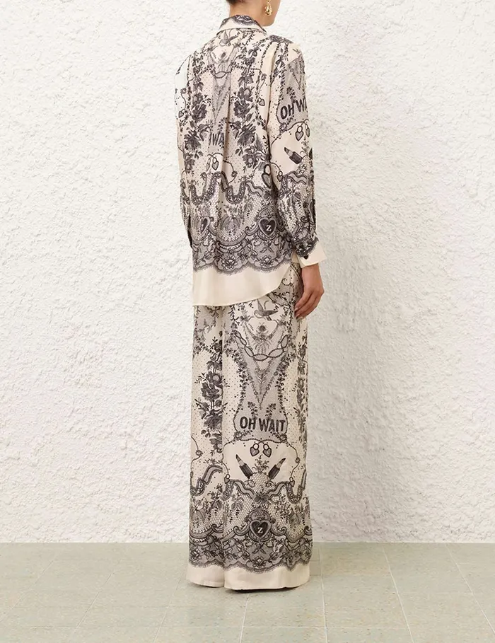 Women Zimmermann Clothing Crush Draw Waist Pant Ivory Locket