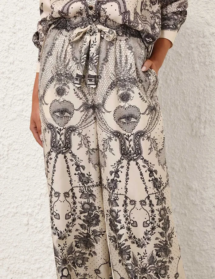 Women Zimmermann Clothing Crush Draw Waist Pant Ivory Locket