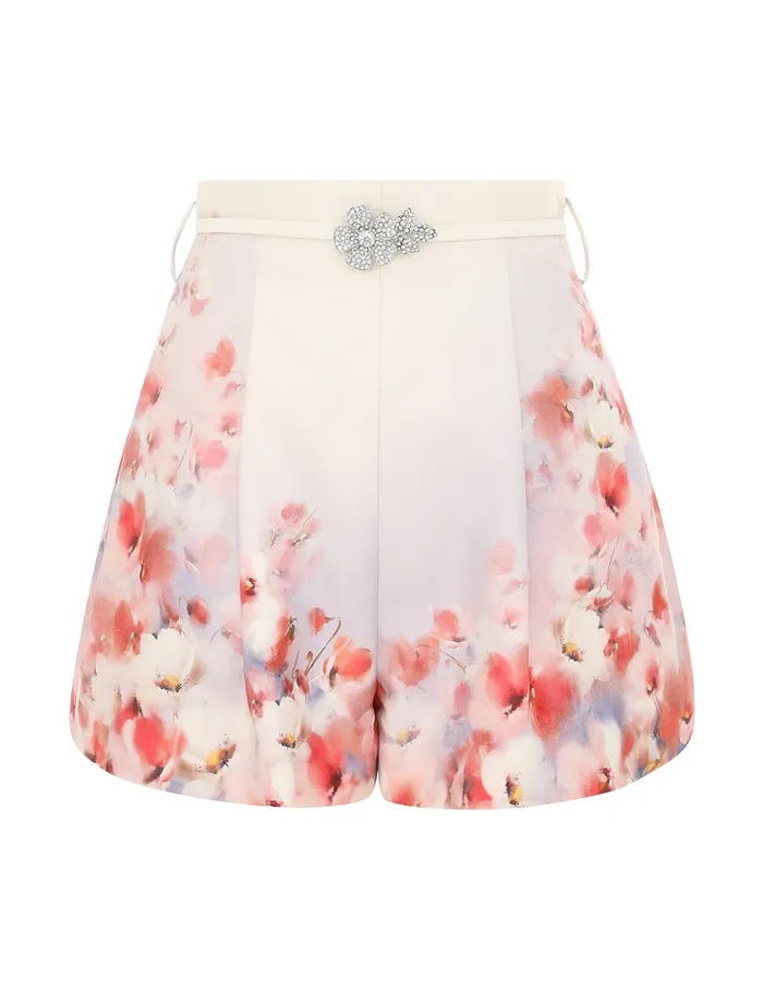 Women Zimmermann Clothing Crush Flat Front Short Scarlet Floral