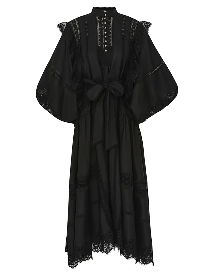 Women Zimmermann Clothing Crush Lace Billow Dress Black