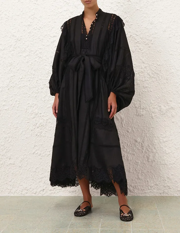 Women Zimmermann Clothing Crush Lace Billow Dress Black