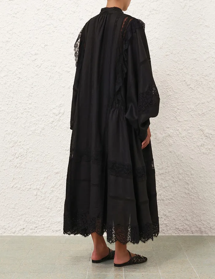 Women Zimmermann Clothing Crush Lace Billow Dress Black