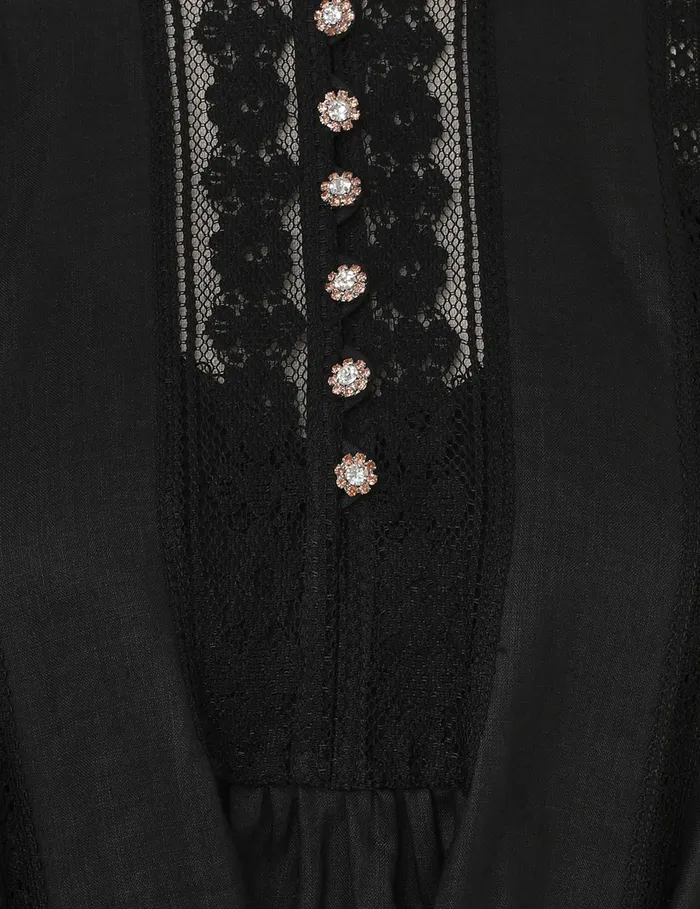 Women Zimmermann Clothing Crush Lace Billow Dress Black
