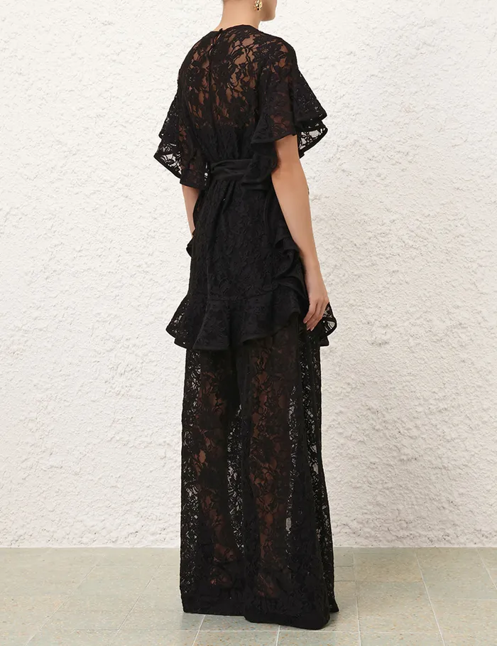 Women Zimmermann Clothing Crush Lace Frill Tunic Black