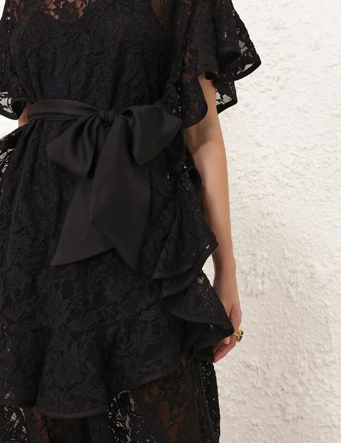 Women Zimmermann Clothing Crush Lace Frill Tunic Black