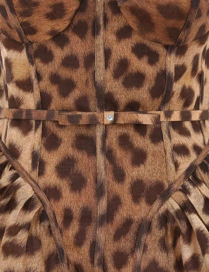 Women Zimmermann Clothing Crush Panelled Midi Dress Leopard