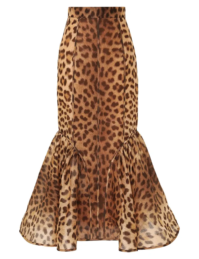 Women Zimmermann Clothing Crush Panelled Pencil Skirt Leopard