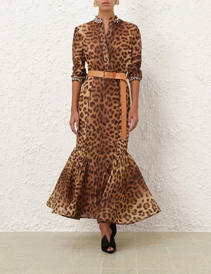 Women Zimmermann Clothing Crush Panelled Pencil Skirt Leopard