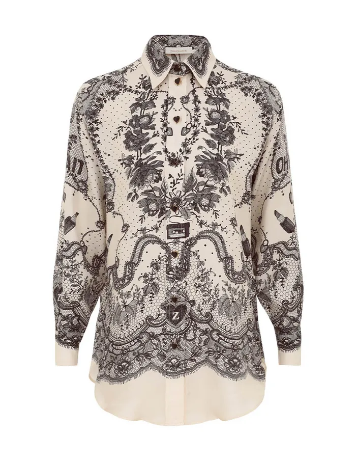Women Zimmermann Clothing Crush Relaxed Shirt Ivory Locket