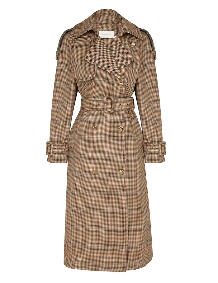 Women Zimmermann Clothing Eden Checked Trench Coat Check