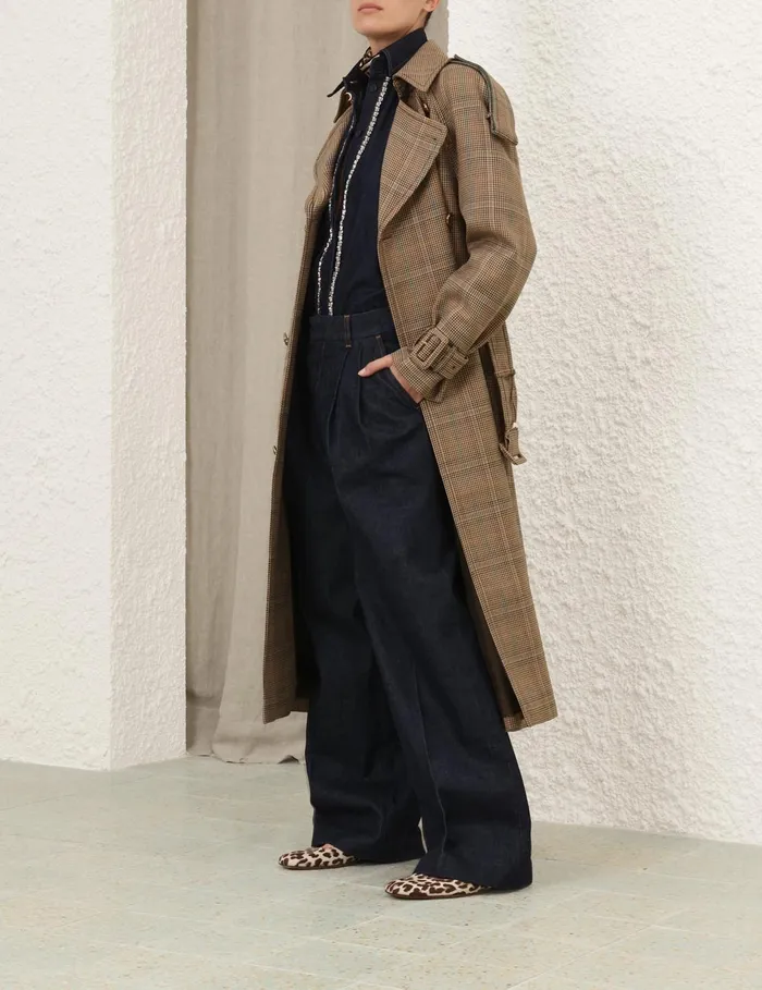 Women Zimmermann Clothing Eden Checked Trench Coat Check