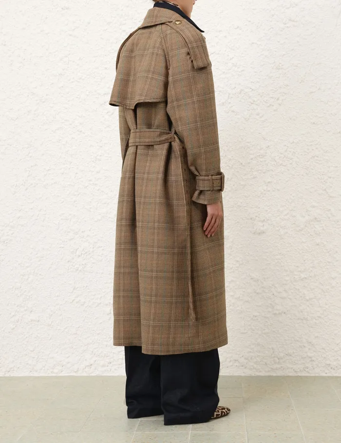 Women Zimmermann Clothing Eden Checked Trench Coat Check
