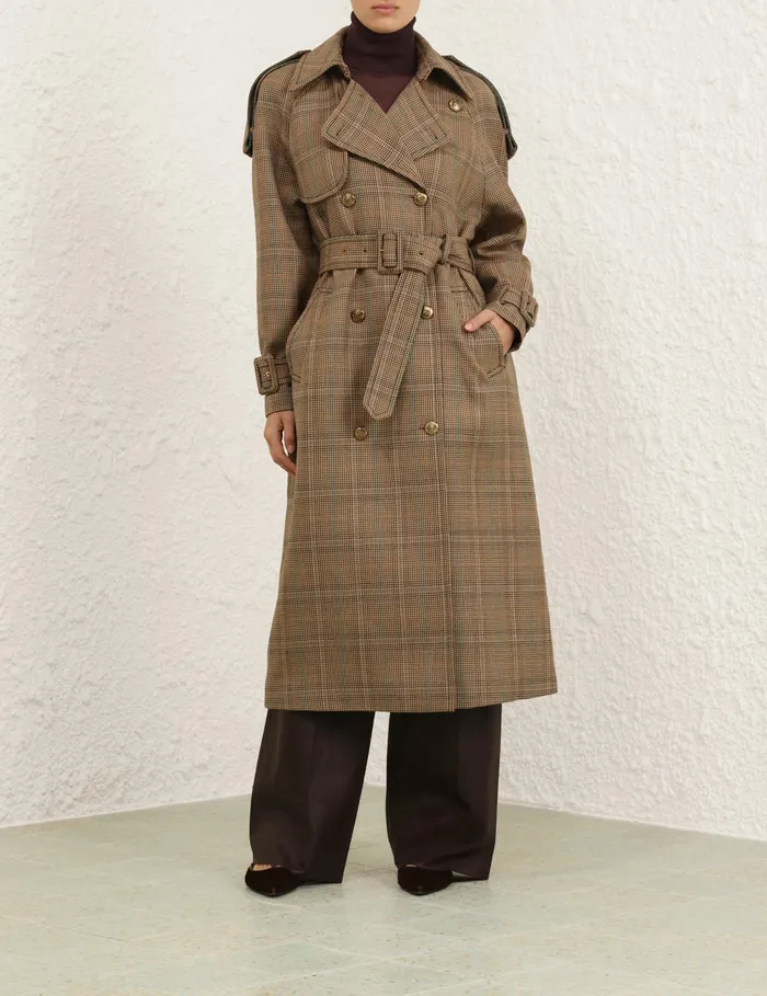 Women Zimmermann Clothing Eden Checked Trench Coat Check